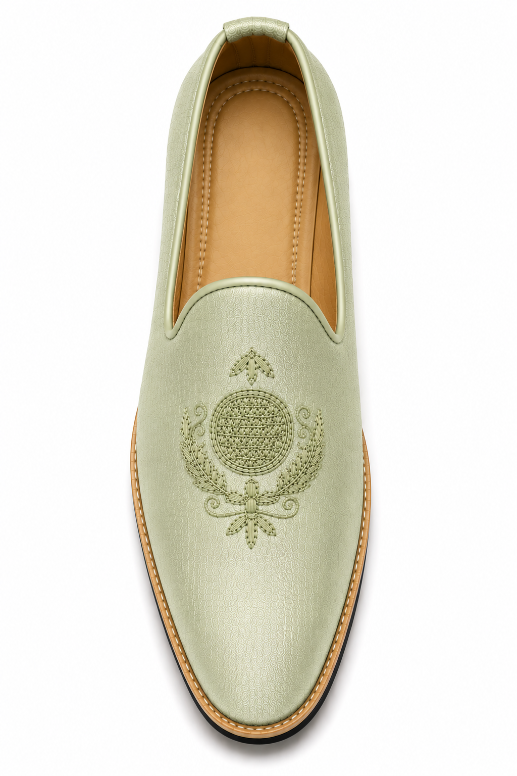 Sage Green Silk Loafers