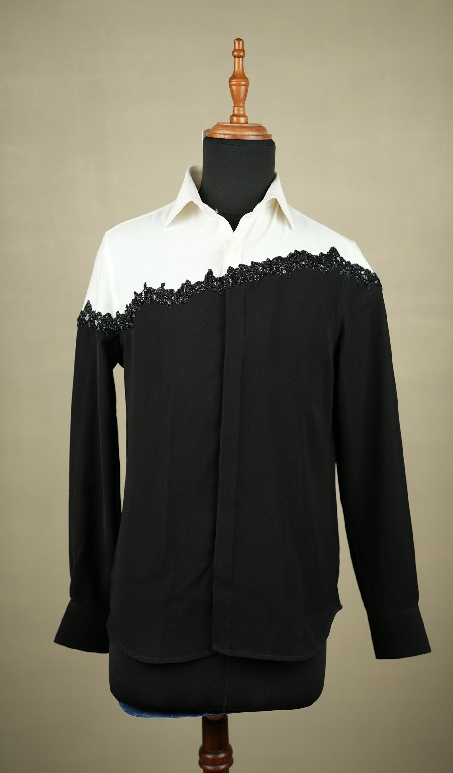 Black & White Embroidered Shirt