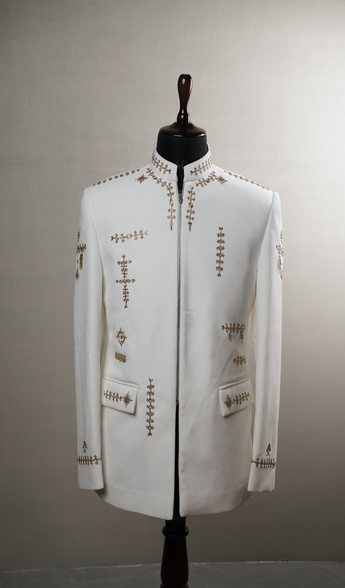 Ivory Embroidered Bandhgala Jacket