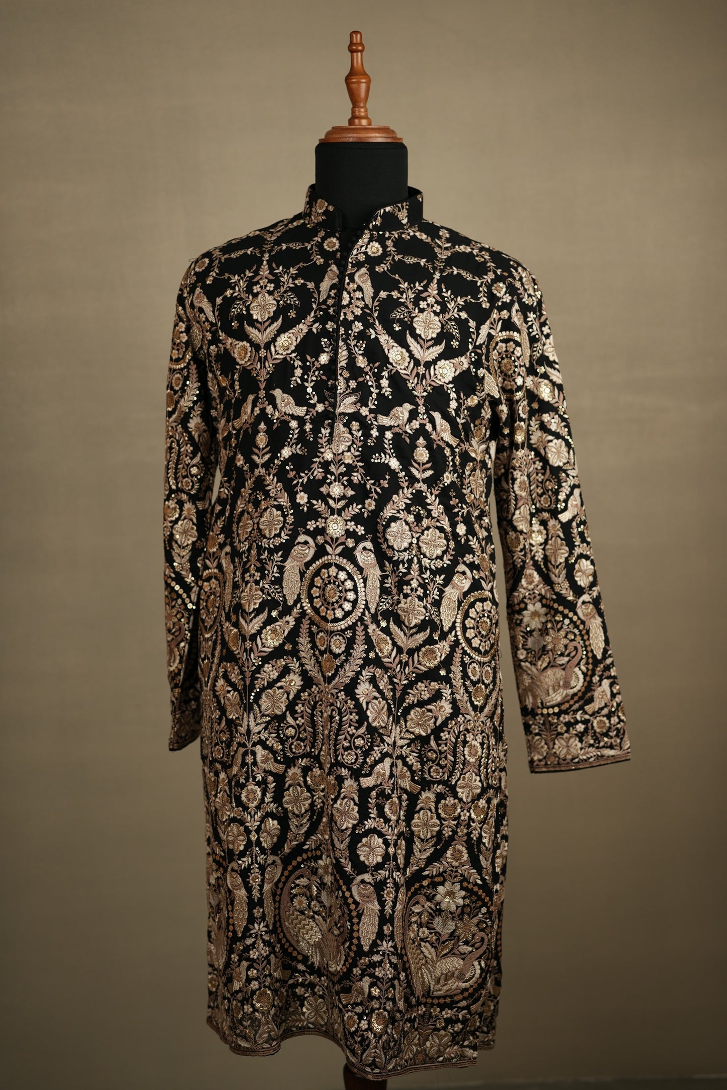 Black Heritage Embroidered Kurta