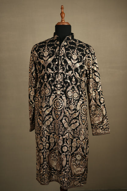 Black Heritage Embroidered Kurta