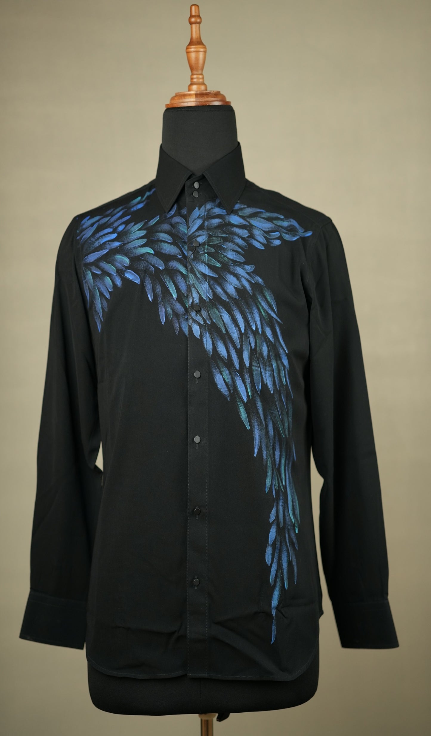 Black Hand-Painted Motif Shirt