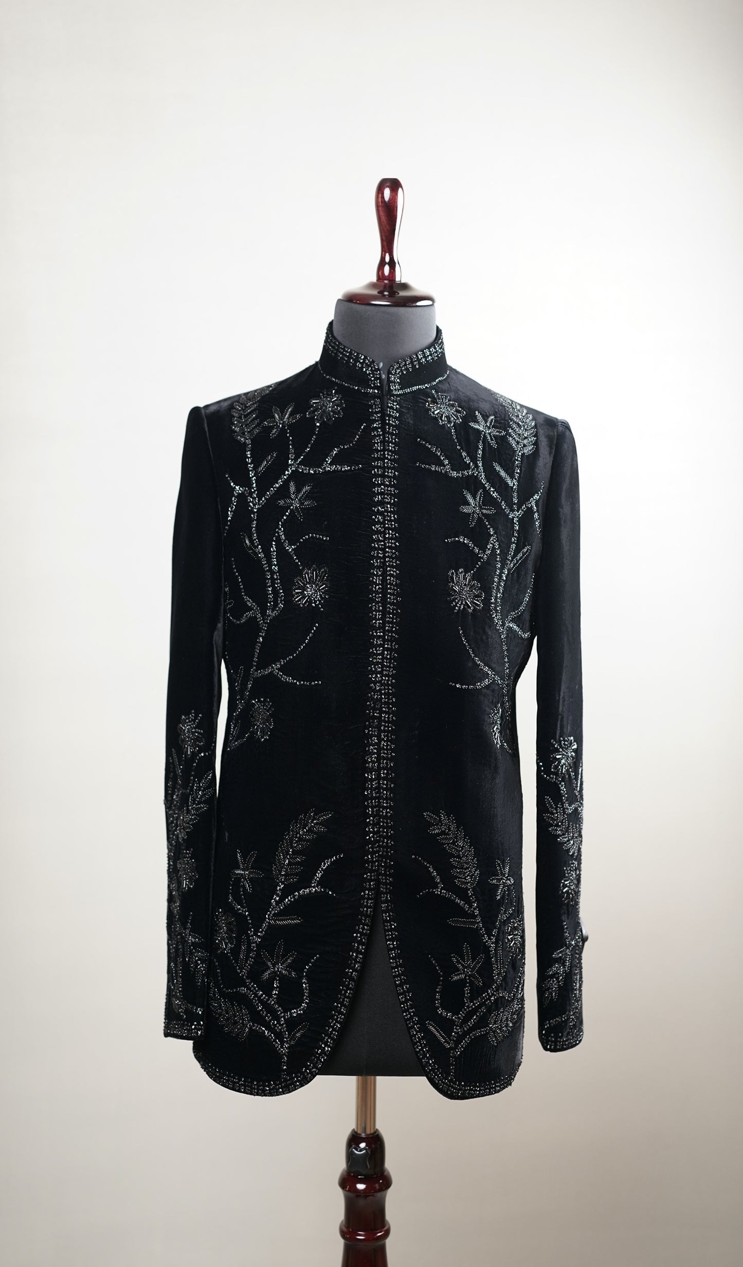 Black Embroidered Bandhgala Jacket