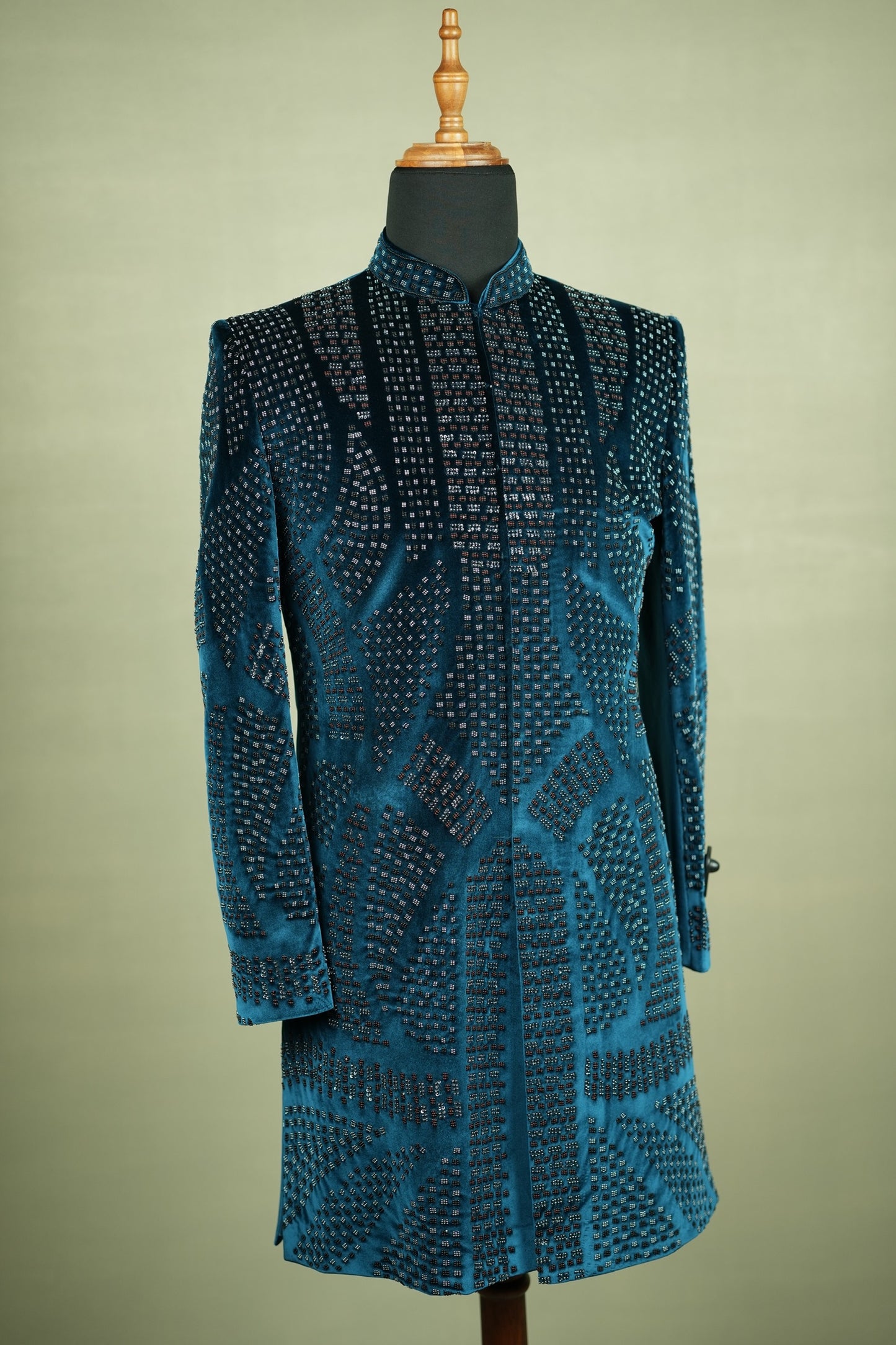 Teal Embellished Indo-Western