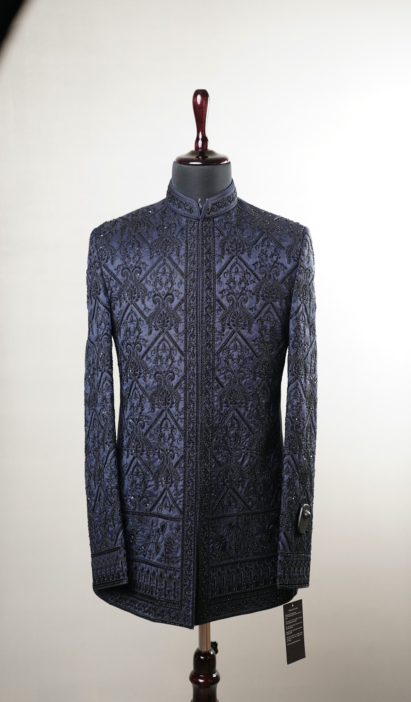Navy Blue Heavily Embroidered Bandhgala