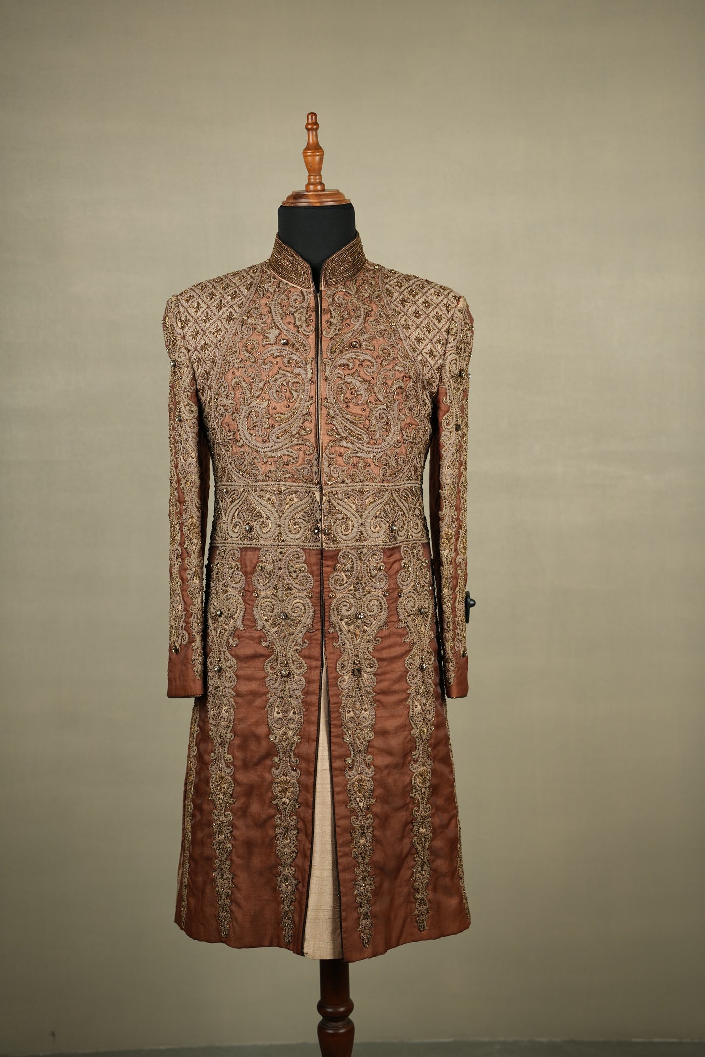 Copper Hand-Embroidered Sherwani